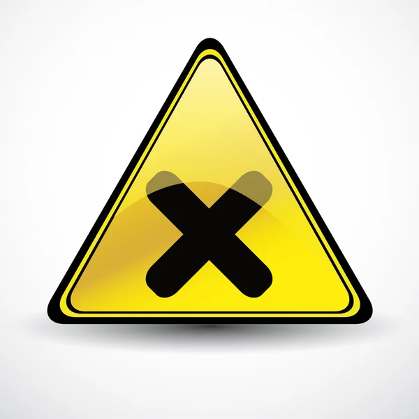 Žlutá lesklá nebezpečí varování — Stockový vektor