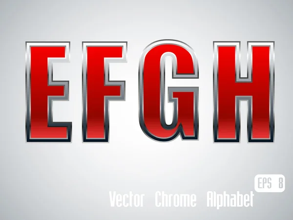 Vector chroom alfabet — Stockvector