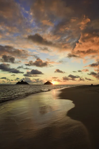 Alba alla spiaggia di lanikai, hawaii — Foto Stock