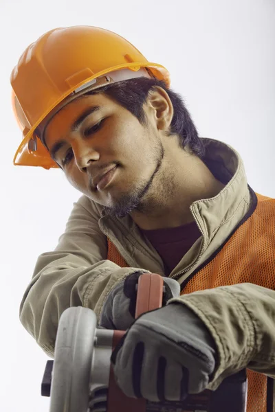 Asian hard hat worker — Stock Photo, Image