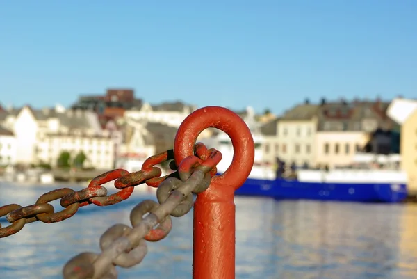 Régi kerítés láncok — 스톡 사진