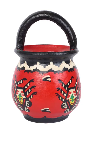 Traditional painted terracotta milk jar — Stock Photo, Image