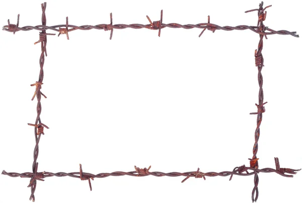 Rusty barbed wire frame Royalty Free Stock Images