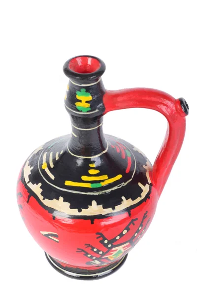 Painted terracotta jug — Stock Photo, Image