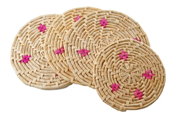 Round handmade colored mats — Stock Photo, Image
