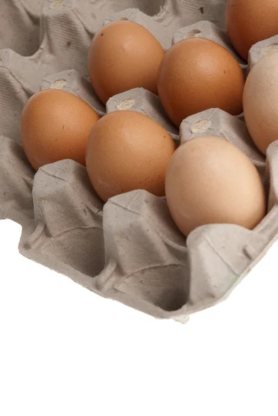 Schachtel mit Eiern — Stockfoto
