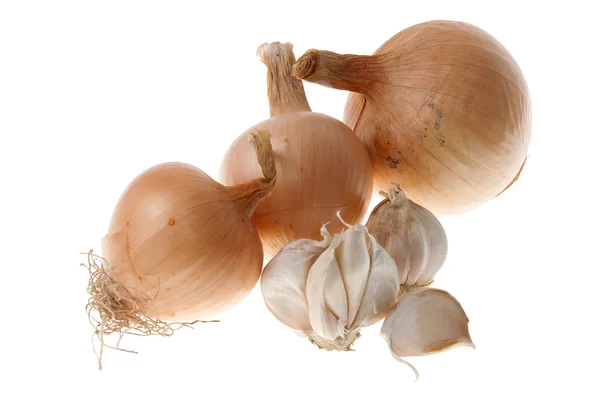Cipolle mature e aglio — Foto Stock