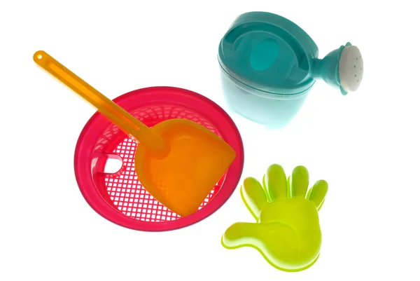 Красочные пластиковые пляжные игрушки — стоковое фото