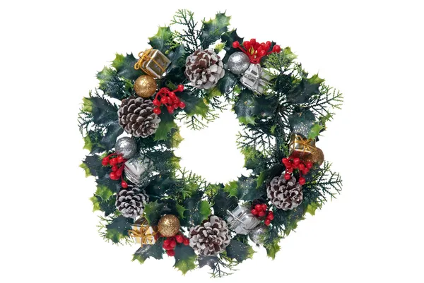 Christmas door garland — Stock Photo, Image