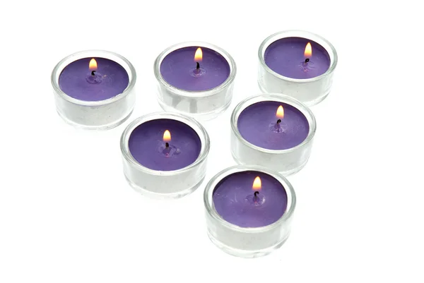Purple candles — Stock Photo, Image