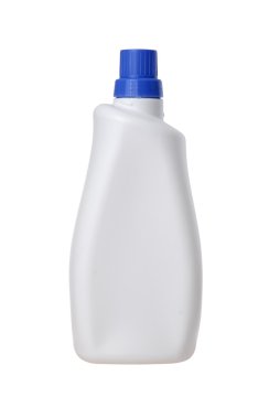 White plastic bottle blue cap clipart