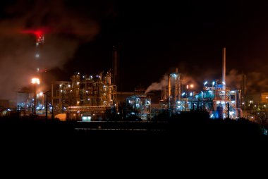 Industrial night view clipart