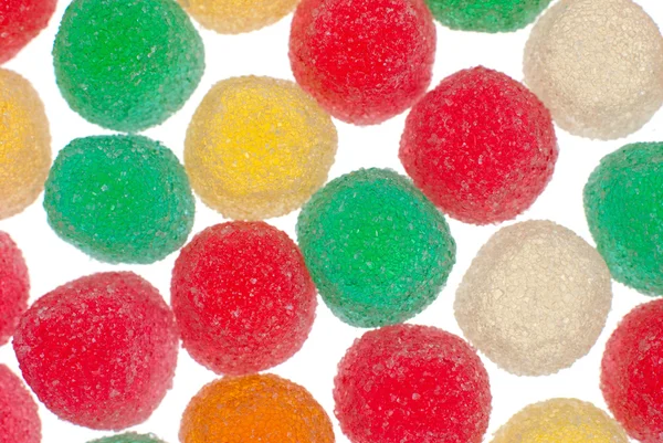 Makro Parlak Beyaz Zemin Üzerine Gelly Şeker Şeker Bakış — Stok fotoğraf
