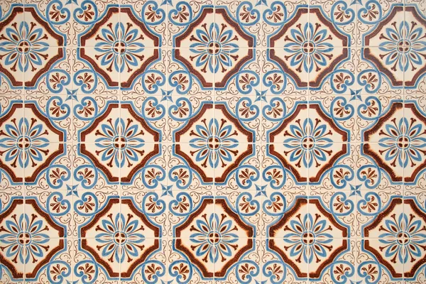 Colorful Vintage Spanish Style Ceramic Tiles Wall Decoration — Stock Photo, Image