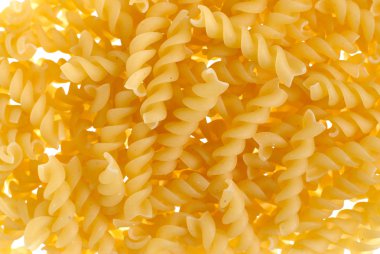 Fusilli is a long, thick, corkscrew shaped pasta. clipart