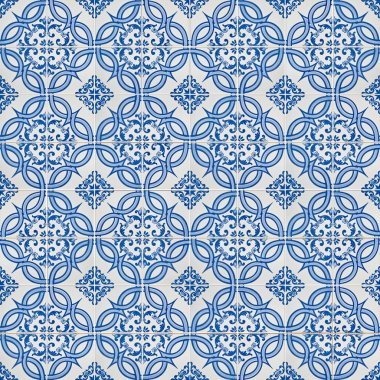 Seamless tile pattern of ancient ceramic tiles. clipart