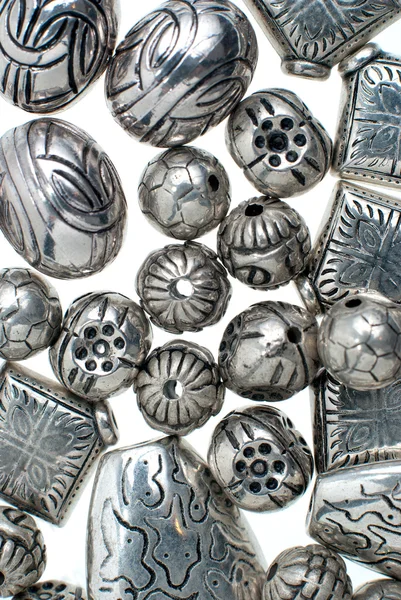 Silver beads — Stock Photo, Image