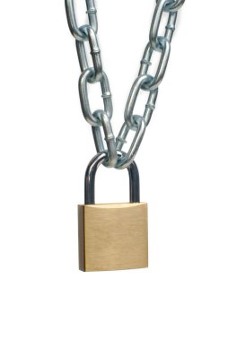 Closed padlock and chain clipart