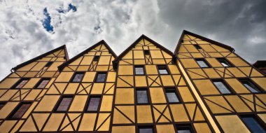 Row of Half-timbered Houses clipart