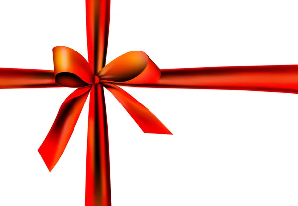 Red gift ribbon with knot — Stock Photo, Image