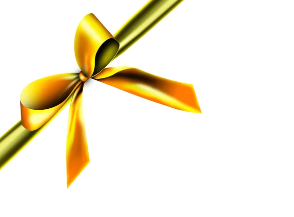 Golden ribbon with knot — Stock Photo, Image