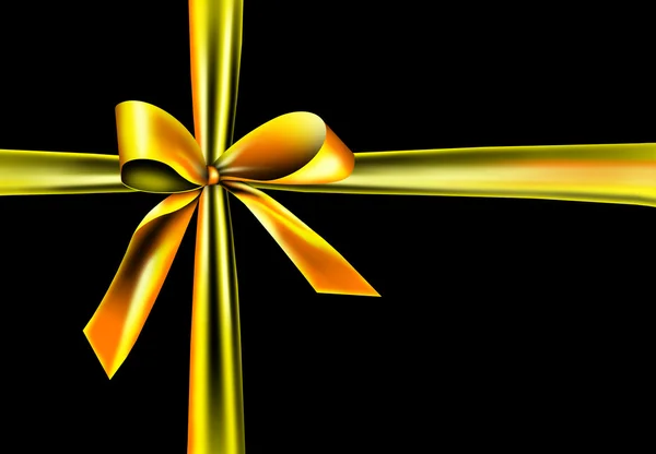 Golden ribbon on a black background — Stock Photo, Image