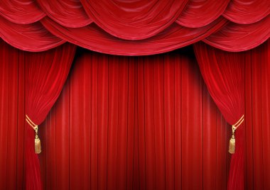 Closed curtain of a theater clipart