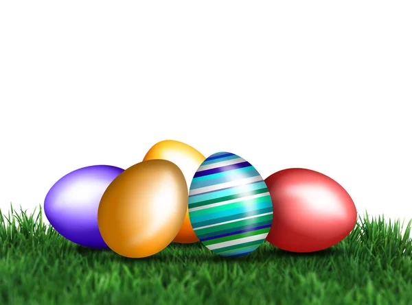 Colorful eggs on the meadows — Stock Photo, Image