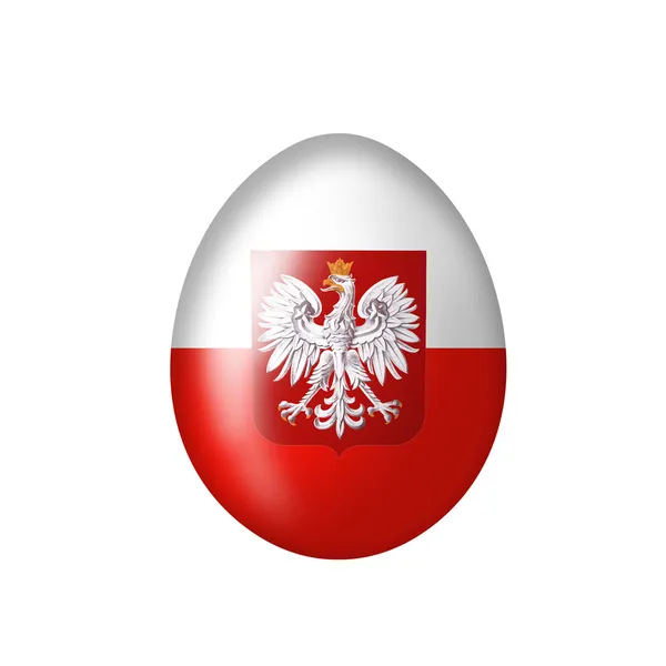 Αυγό με Πολωνικά eagle έμβλημα — Φωτογραφία Αρχείου