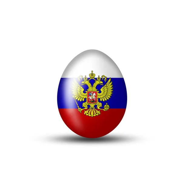 부활절 달걀 위에 있는 러시아의 문장 — 스톡 사진