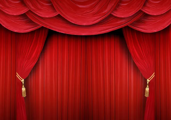 Closed curtain of a theater — Stock Photo, Image