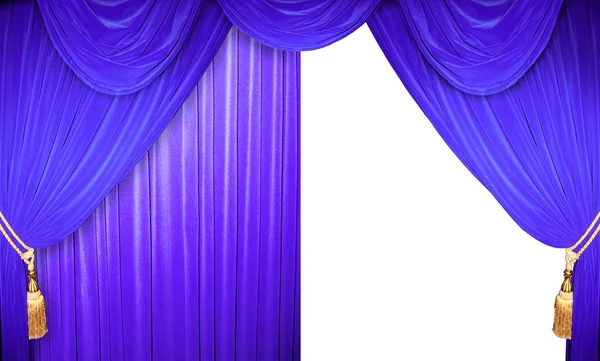 ブルー ベルベットのカーテン — ストック写真
