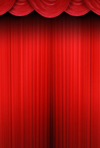 Cortinas de teatro de tela roja — Foto de Stock