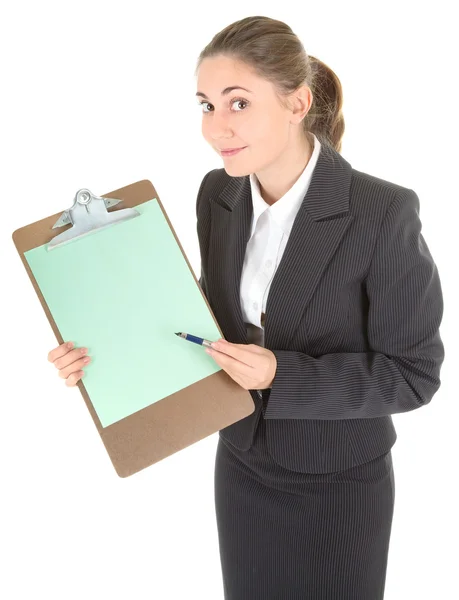 Business woman with papers — Stock Photo, Image