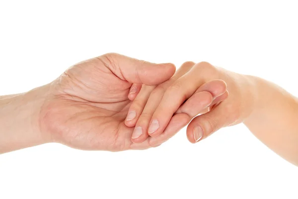 Male and female hands (palms) — Stock Photo, Image