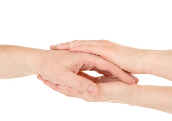 Male and female hands (palms) — Stock Photo, Image