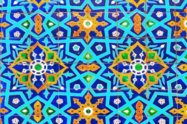 Traditional ornament of ceramics at the mosque clipart