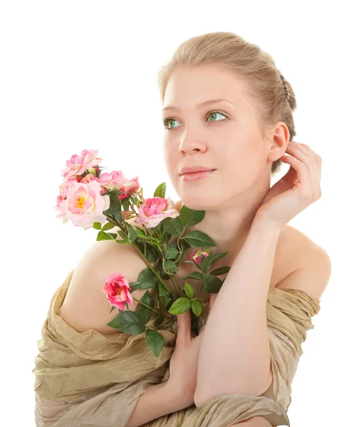 Portrét dívky s květinou — Stock fotografie