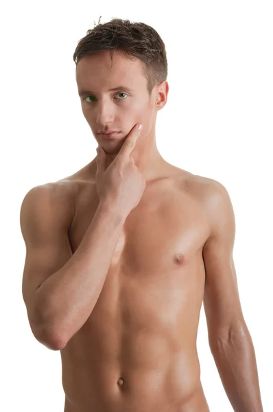 Joven deportista con torso desnudo — Foto de Stock
