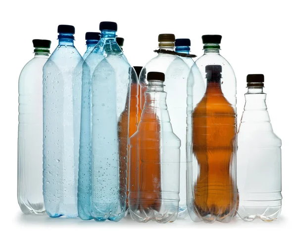 Proste butelki z tworzyw sztucznych — Zdjęcie stockowe