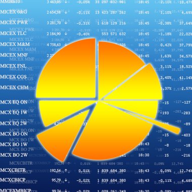 Diiagram currency tender upon finance market clipart