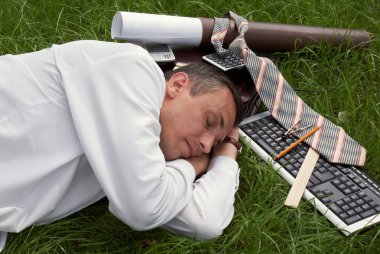 The sleeping engineer-designer clipart