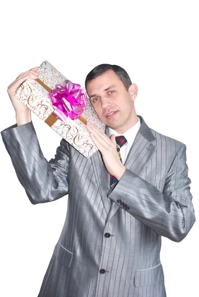 The man gives a gift — Stock Photo, Image