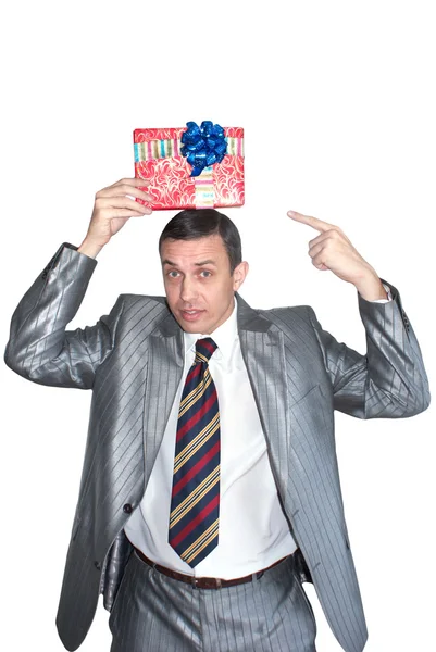 The man gives a gift — Stock Photo, Image
