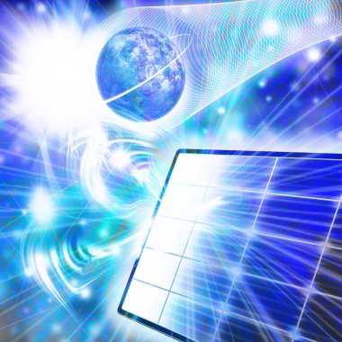 Nanotechnology allow to transform a solar energy for needs of mankind clipart