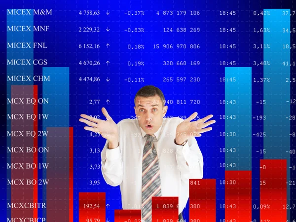Falling Quoted Indexes Causes Stress Manager — Stock Photo, Image