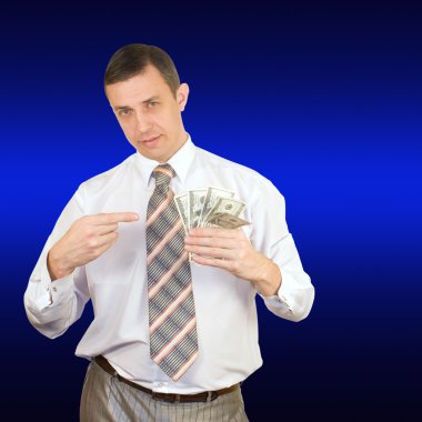 The successful businessman will always earn money and will receive financial profit clipart