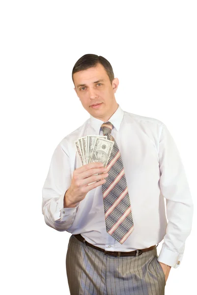 Successful Businessman Always Earn Money Receive Financial Profit — Stock Photo, Image