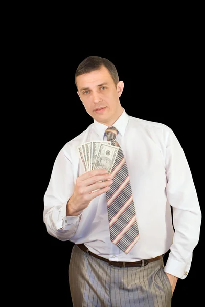 Successful Businessman Always Earn Money Receive Financial Profit — Stock Photo, Image