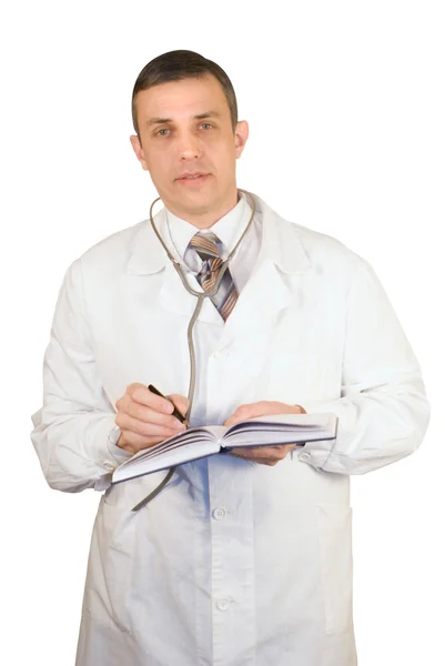 Ενεργεία Γιατρός Εκτελέσει Προσεκτικά Ιατρική Εξέταση Του Ασθενούς — Φωτογραφία Αρχείου
